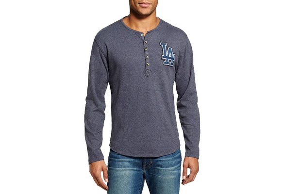 Los Angeles Dodgers - Chest Logo Primo Adult Henley Long Sleeve T