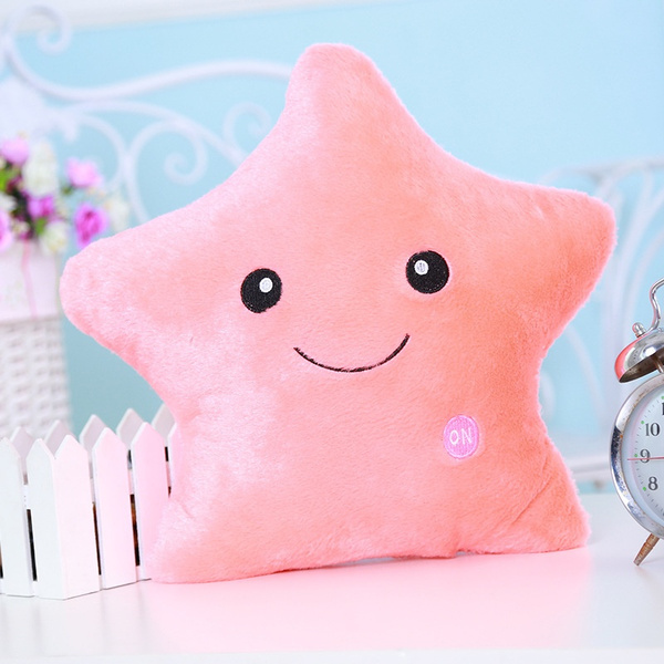 NEW Gift Romantic LED Light Up Glow Pillow Soft Cosy Relax Cushion love Star 