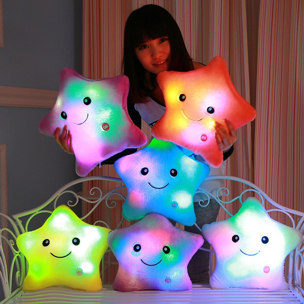 NEW Gift Romantic LED Light Up Glow Pillow Soft Cosy Relax Cushion love Star 