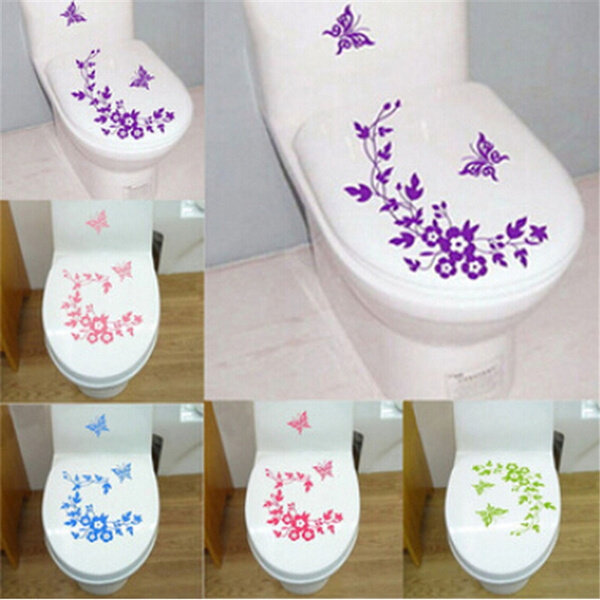 Details about   Butterfly Flower Bathroom Toilet Laptop Wall Decals Sticker Home Decoration SE