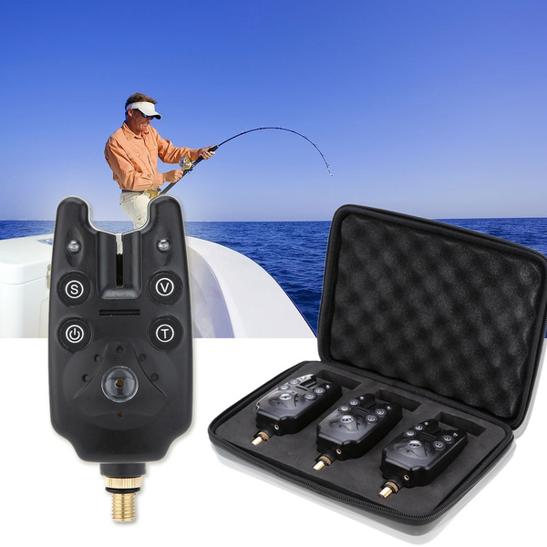Fishing Tools & Gadgets 3pcs Blue LED Wireless Fishing Bite Alarms for  Fishing Rod Water Resistant Adjustable Tone Volume Sensitivity Sound Alert
