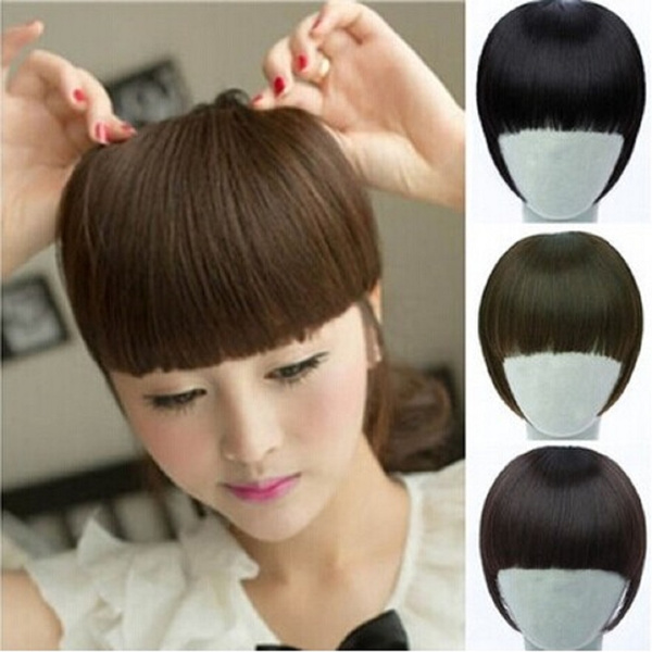 Pretty Girls Clip On Clip In Front Hair Bang Fringe Hair Extension