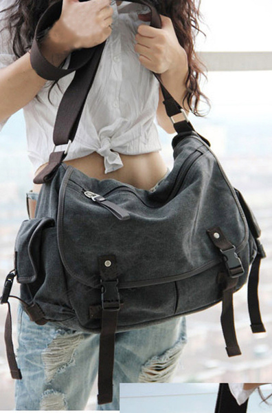 Large vintage canvas messenger hot sale bag