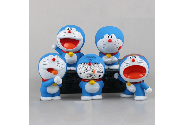 5 pcs/lot 4'' Doraemon toy Model Car decoration No Smoking Anime Dolls PVC  Figures