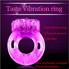 Crystal Butterfly Electronic Shock Delay Ring Vibration Ring Lock Ring Adult Sex Toys