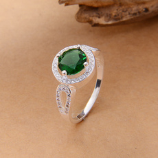 emeraldring, 925 silver rings, Topaz, Women jewelry