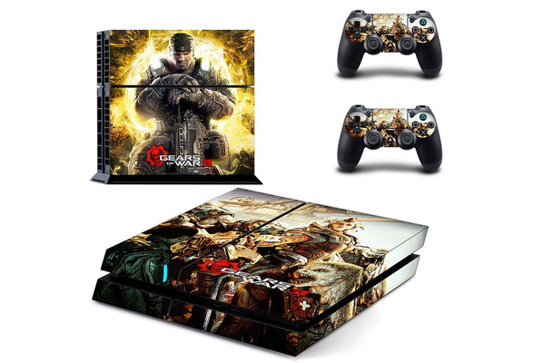 Gears Of War 3 Vinyl Skin Sticker for PS4 System Playstation 4 Console With  2 Controller Decal Skins Xmas Gift