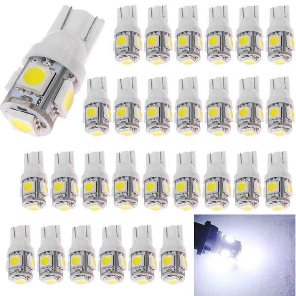 Best Value AMAZENAR 30-Pack Warm White Replacement Stock # 194 T10 168 2825 W5W 175 158 Bulb 5050 5 SMD LED Light,12V Car Interior Lighting For Map Dome Lamp Trunk Dashboard Parking Lights 