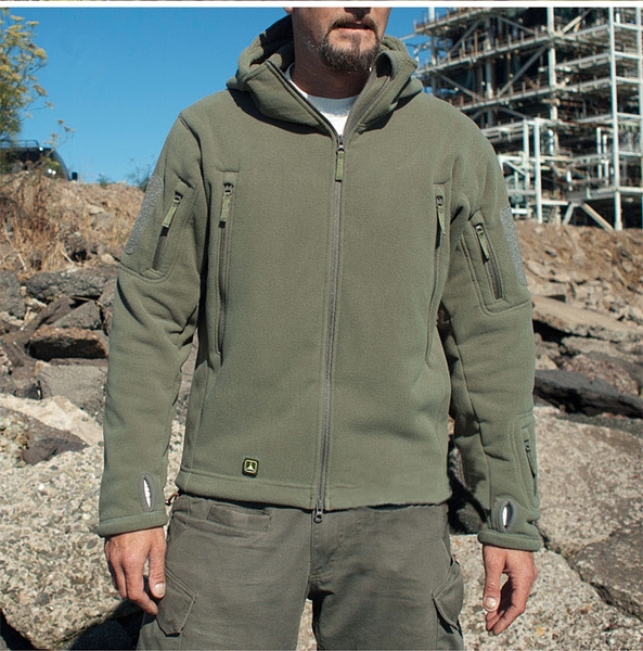 Tactical Military Recon Full Zip Fleece Jacket Army Hoodie Security Heavy Duty 