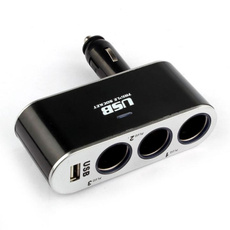 12V/24V 1 To 3 USB Power Supply In-Car Charger Adapter&Triple Cigarette Lighter Socket MOdern