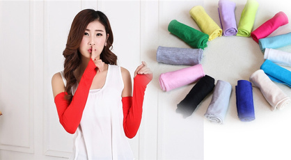 20 Colors Women Arm Cotton Long Fingerless Gloves Fashion Style Multifunctional