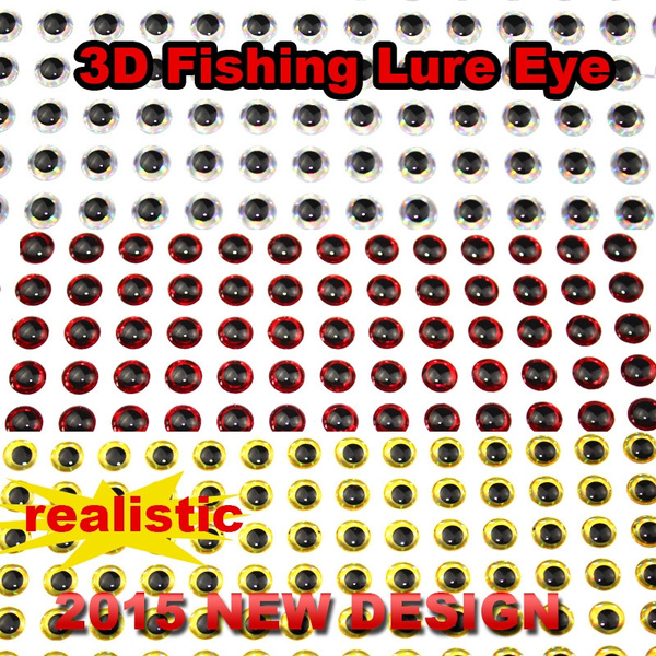 100PCS 5mm Artificial Fish Eyes 3D Silver Fishing Lure 3d Eyes for