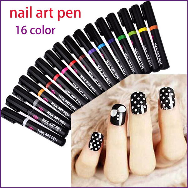 China Factory 16 Colors Nail Art Pen, for 3D Nail Art DIY Decoration size  in bulk online - PandaWhole.com