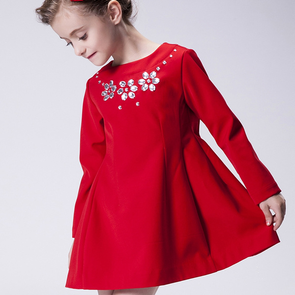Candydoll New Little Girls' Empire Waist Long Sleeve Dress Wish