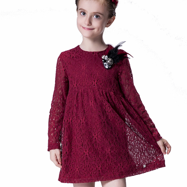 Candydoll New Little Girls' Long Sleeve Empire Waist Lace Dress | Wish