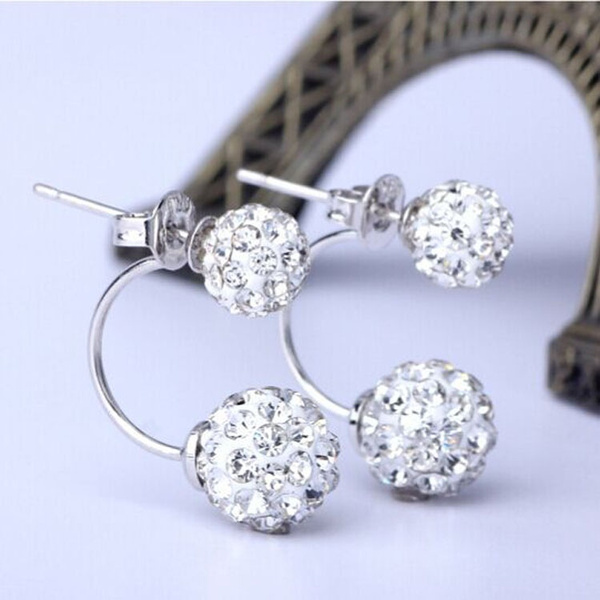 Women's Large Crystal Stud Earrings