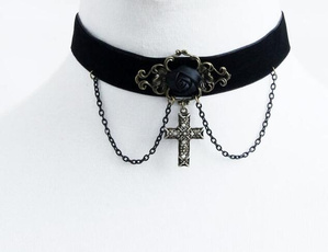 golden, Goth, Cross necklace, Chain