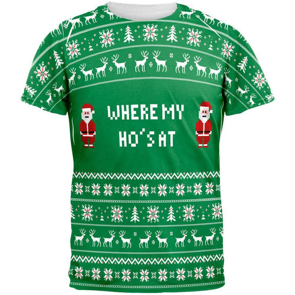  Where My Hos At Ugly Christmas Sweater Style