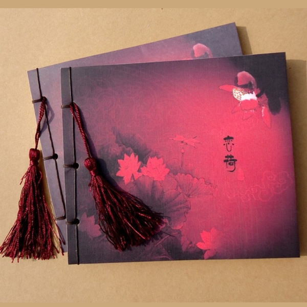 Retro Handmade Wire-bound Sketchbook Chinese Tassel Notebook Journal Diary Gift 