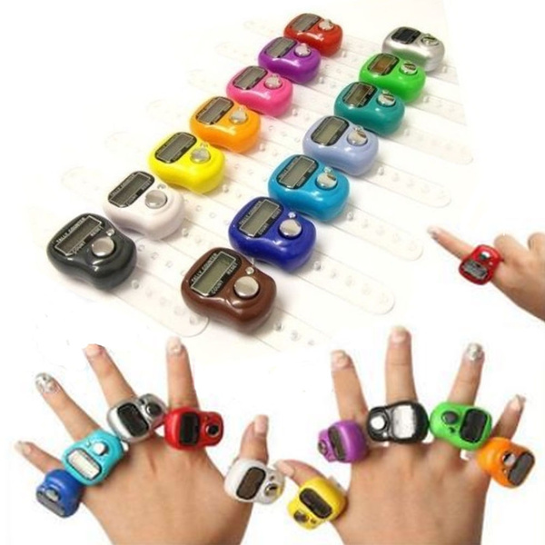 random Digit Digital Lcd Electronic Finger Hand Ring Knit Row Tally Counter SW 