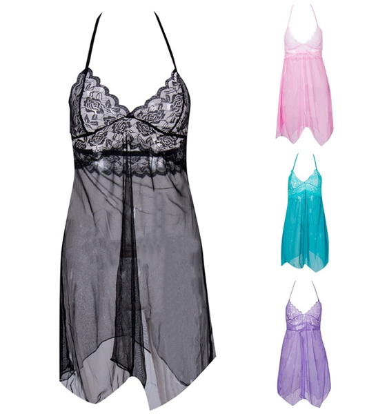 Sexy Lingerie Nightwear Underwear Ladies Sleepwear Babydoll + G String ...