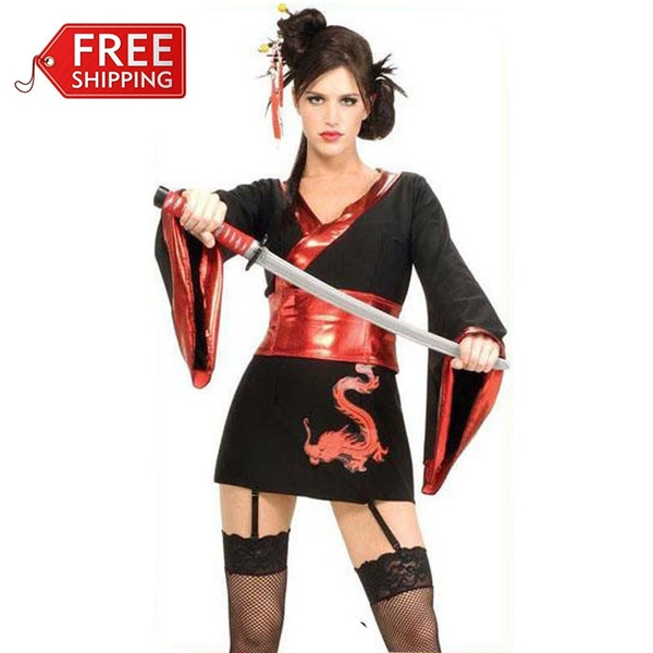 H2 Ladies Deadly Spirit Ninja Samurai Master Halloween Fancy Dress Costume