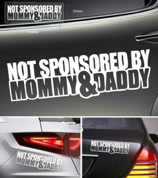 Not Sponsored By Mommy &Daddy Car Sticker Funny Sticker Car Window Styling For Cars
