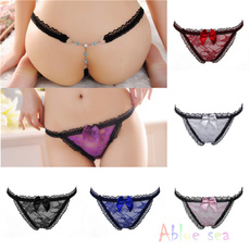 New Womens Sexy G-String Knickers Briefs Underwear Lace Thong Panties Crotchless