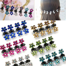 12 PCS Baby Girl lady Crystal Flower Mini Hair Claw Clamp Hair Clip Hair Pin NEW