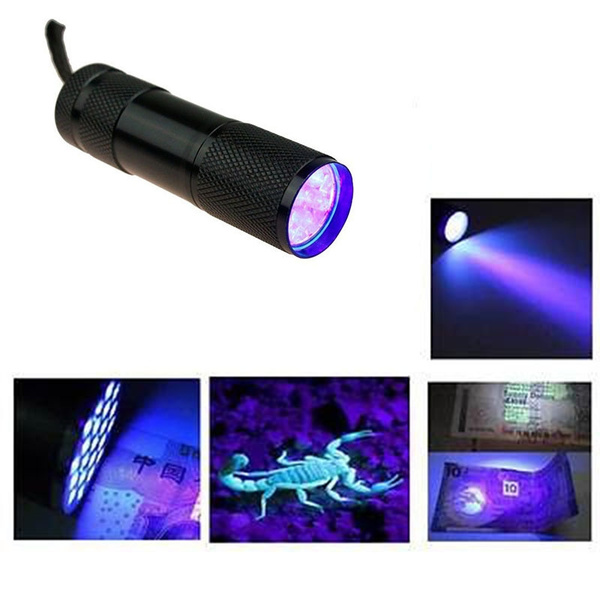 9 LED UV Ultra Violet Blacklight Flashlight Torch 