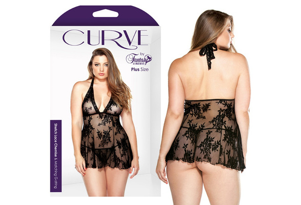Curvy lingerie black sensual