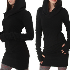 hooded, tunic, Dress, Jumpers