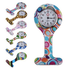 Women's Fashion Multiple Patterned Silicone Nurses Brooch Fob Pocket Watch