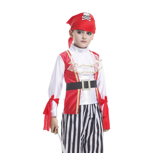 Halloween Costume Boys Pirate Cosplay Pirate Captain Kids Children