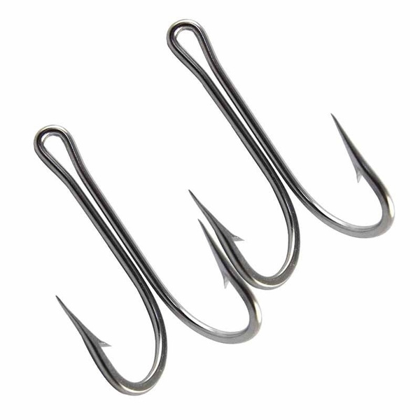 10pcs/pack Strong Stainless Steel Double Hooks Saltwater Double Fishing  Hooks Frog Hook