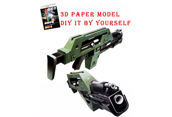 9DIY 3D Puzzle 1:1 Paper Jigsaws Gun Model Aliens 41-A Pulse Rifle 
