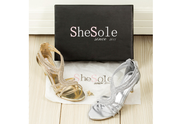 silver diamante kitten heels