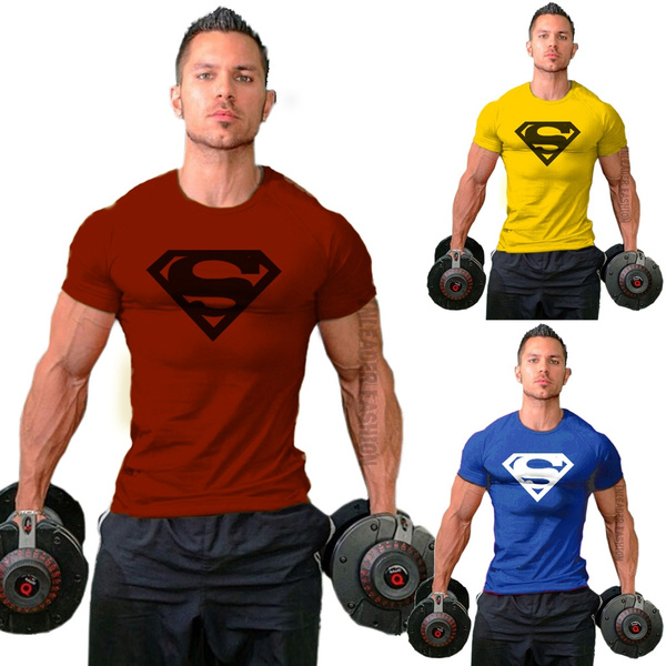 Superman t clearance shirt bodybuilder