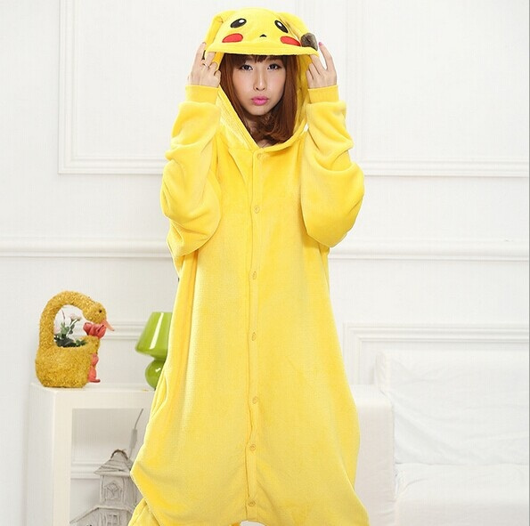 Pikachu Onesie Jumpsuit Pajamas Animal Cosplay Costume Halloween Costumes for Women Men Disfraces Adultos Onesies for Adults