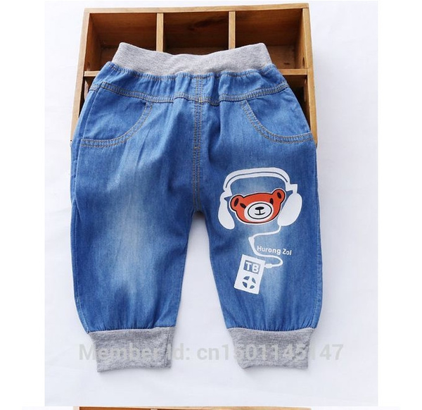 denim three quarter pants