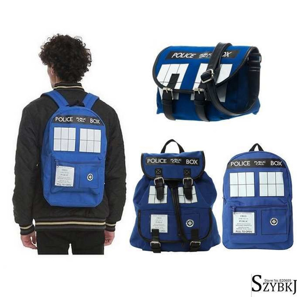 Doctor Who Blue Police Call Box School Backpack Satchel Bag New With Tags 