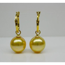golden, pearls, Jewelry, Pearl Earrings