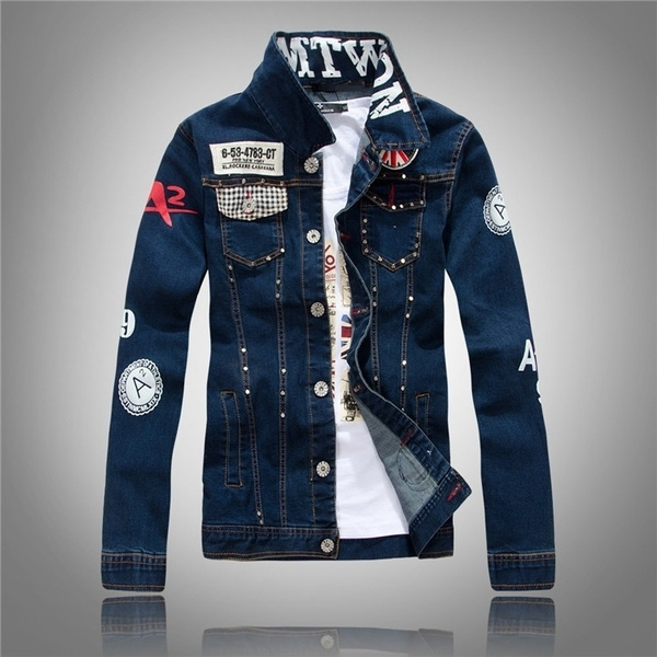 denim military jacket mens