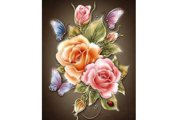 Retro Flowers 3D DIY Diamond Painting Cross Stitch Square