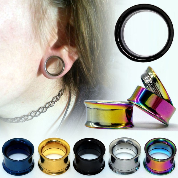 2 Pcs Ear Tunnel Plugs and Gauges Flesh Piercing Expander. Screwfix
