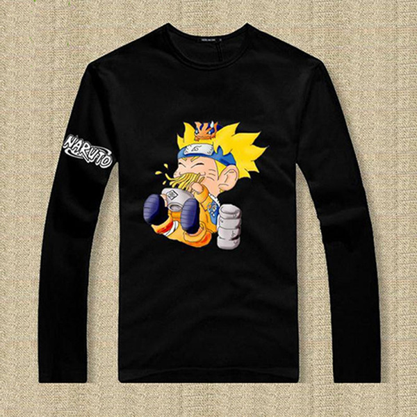 Stylish Men Black Naruto Anime Printed T-Shirt