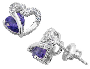 Fashion, Jewelry, Blue Sapphire, Stud Earring