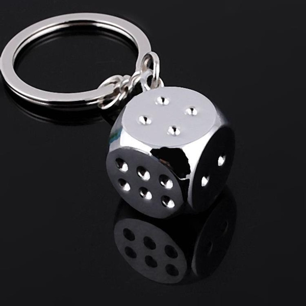 Dice Key Chain Metal Personality Dice Model Alloy Key Chain Gift Stainless  Steel Good Luck Car Key Ring, Check Out Today's Deals Now