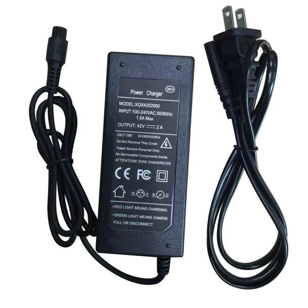 Hoverboard Charger, 42V 2A Charger 3 Prong Inline Connector