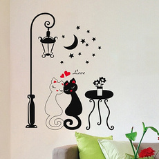 creative fashion DIY Home Decoration Couple Cats Removeable Wall stickers mural Art Vinyl Sticker Wallpaper